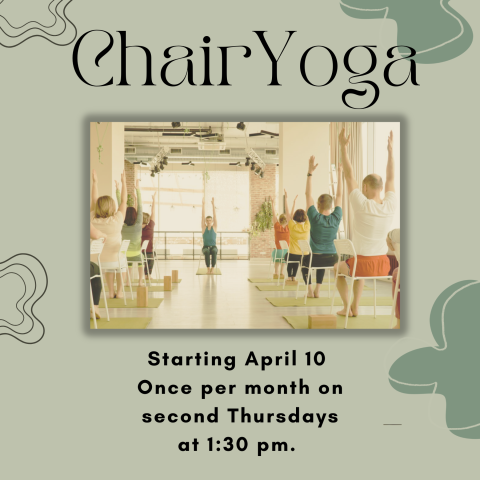 Mazomanie Free Library Chair Yoga second Thursdays 1:30 pm